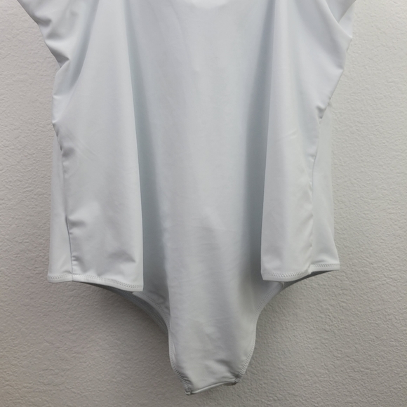 White One Piece Swimsuit With Front Keyhole - Picture 8 of 9